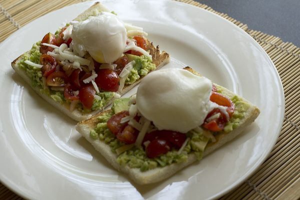 Avocado toast with eggs